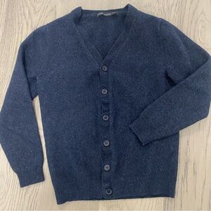 National Standards Blue Closet Staple Cardigan Merino Wool Size Medium